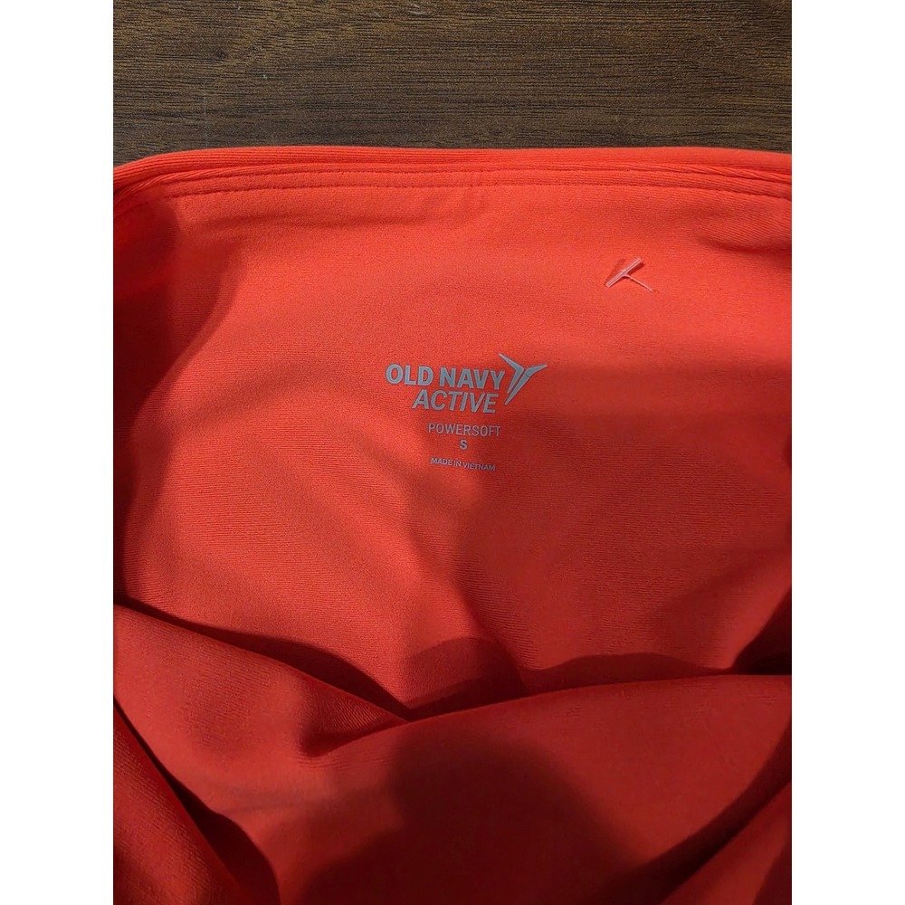 Excellent Old Navy Leggings Small Orange Powersoft High Waisted Side Pockets - Picture 3 of 4